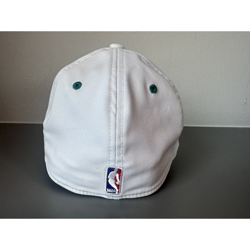 White Boston Celtics Hat Cap Fitted Mens OSFM  NBA Adidas Modern Active Wear - Picture 3 of 15
